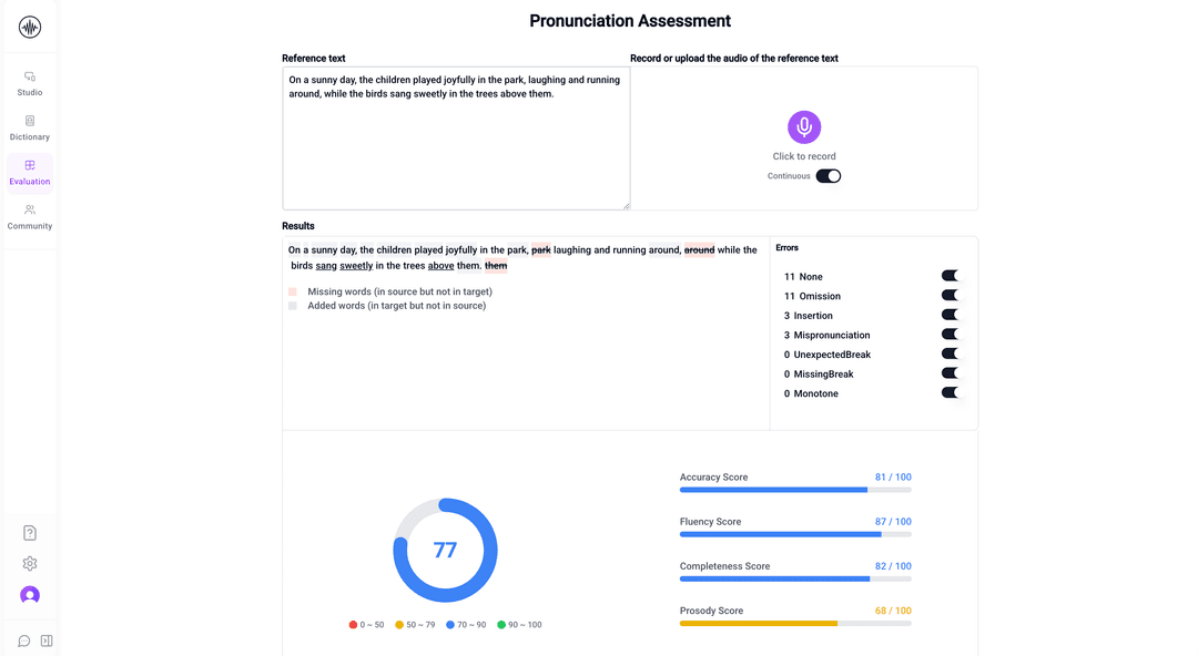 Pronunciation assessment