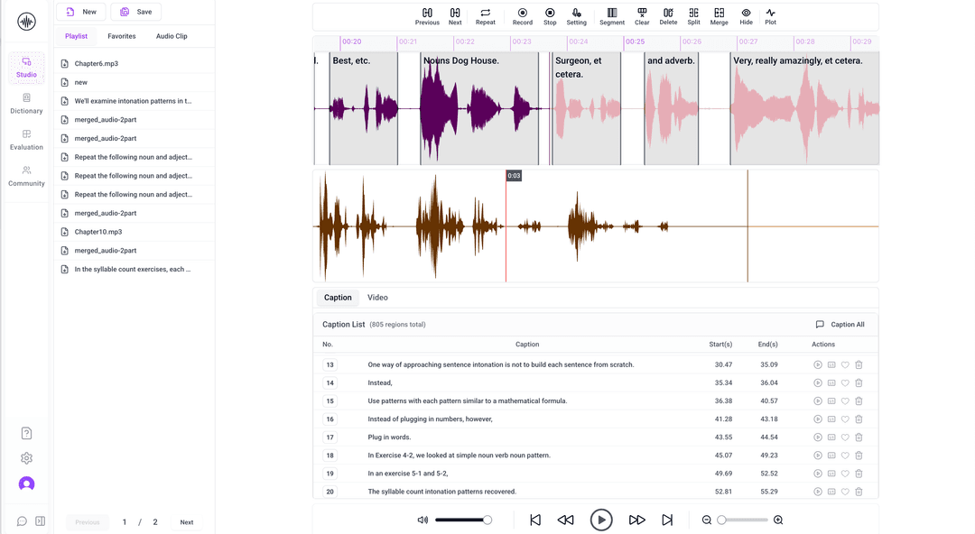 Audio/Video Repetition & Follow-Along